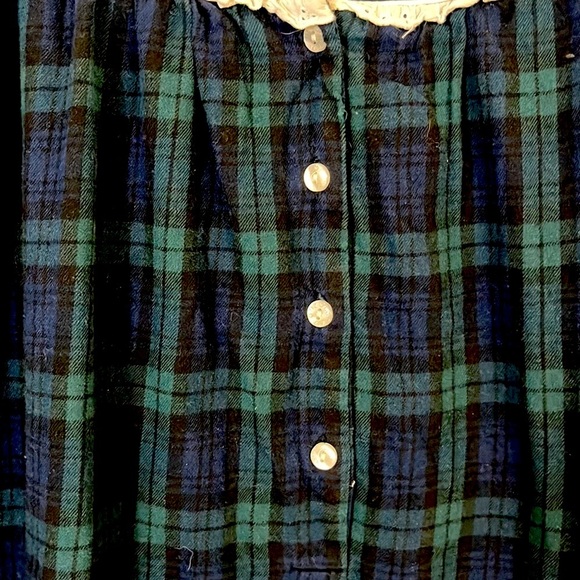 Lanz of Salzburg green blue tartan plaid nightgown - Picture 5 of 8
